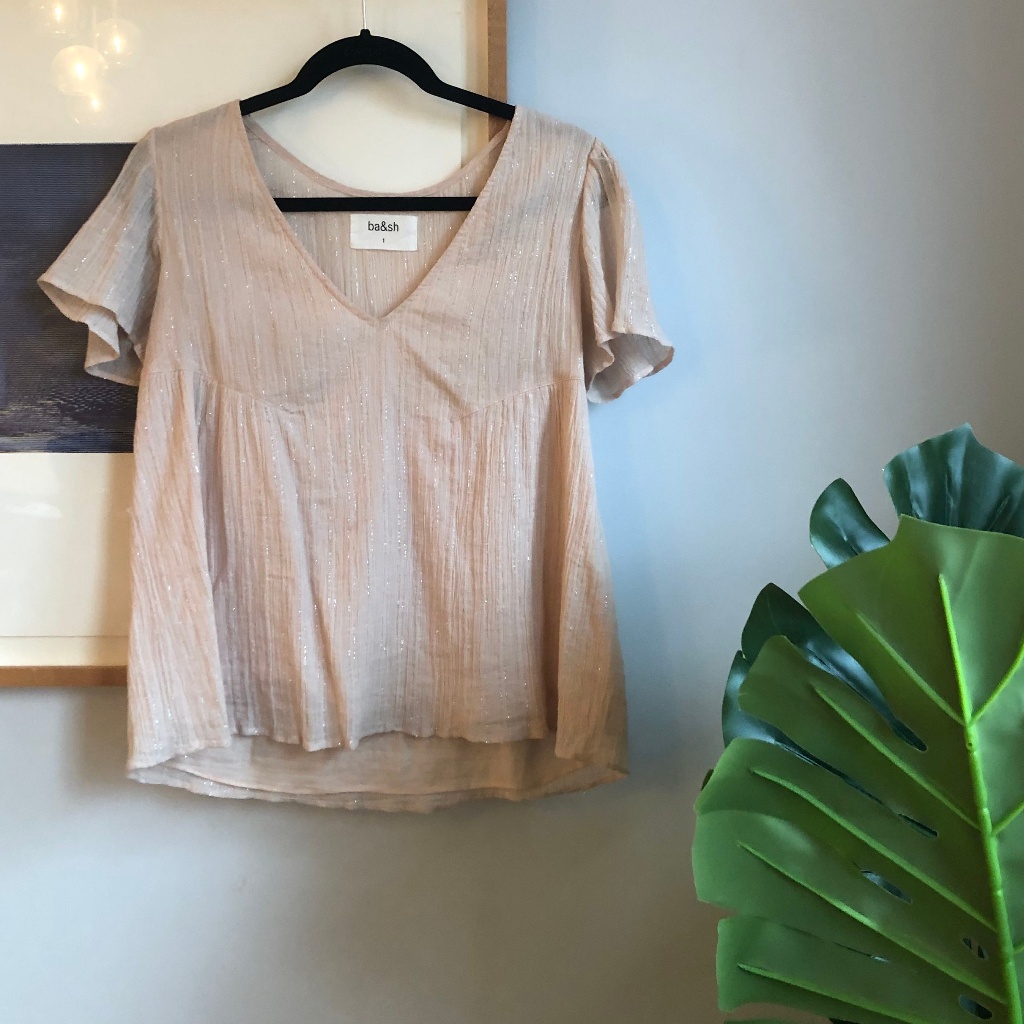 Ba&Sh Nude Fluttery Blouse